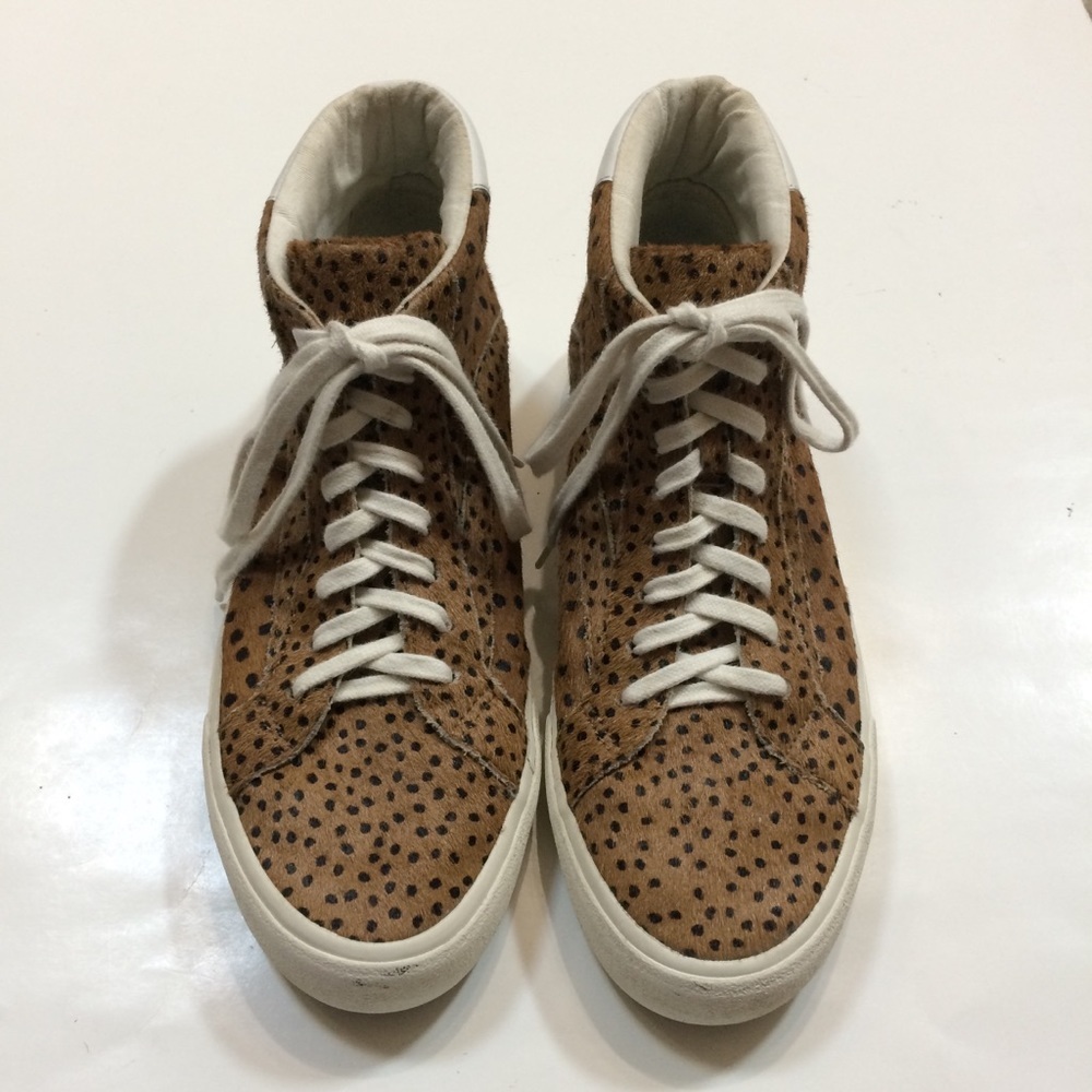 Madewell Sidewalk High-Top Sneakers in Spot Dot Calf Hair
